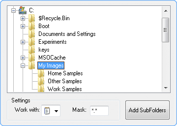 Select the folder and click on Add SubFolders