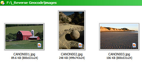 Reverse geocoded images
